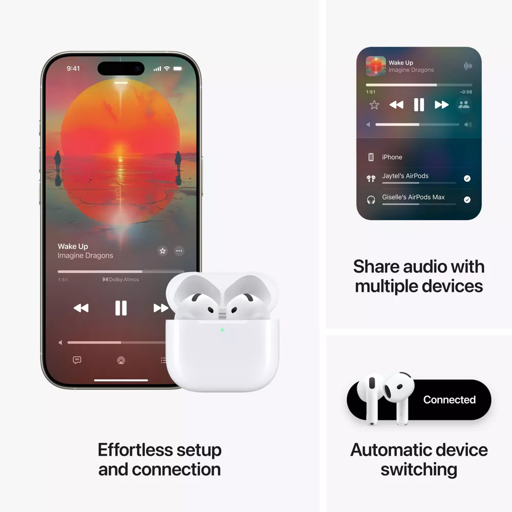 Apple AirPods 4 Wireless Earbuds with Active Noise Cancellation