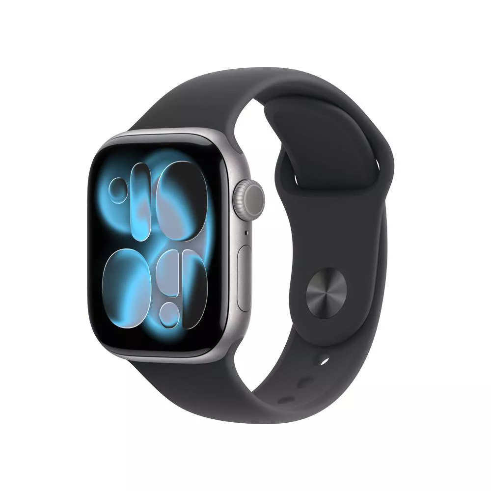 Apple Watch Series 11 42mm Space Gray Aluminum Case with Black Sport Band