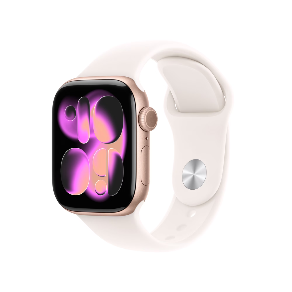 Apple Watch Series 11 42mm Rose Gold Aluminum Case with Light Blush Sport Band