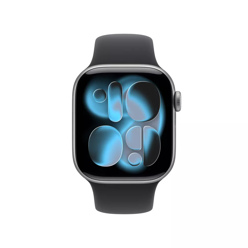 Apple Watch Series 11 42mm Space Gray Aluminum Case with Black Sport Band