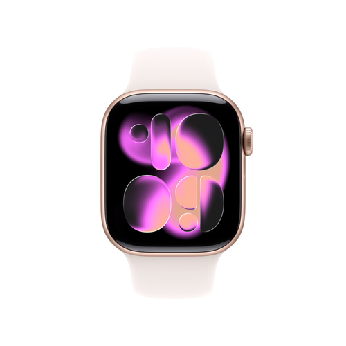 Apple Watch Series 11 42mm Rose Gold Aluminum Case with Light Blush Sport Band