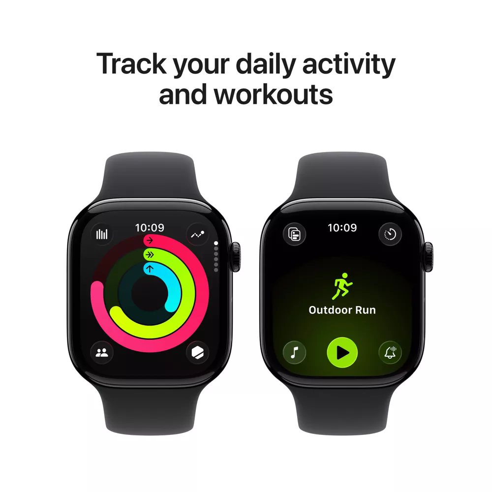 Apple Watch Series 11  46mm Jet Black Aluminum Case with Black Sport Band