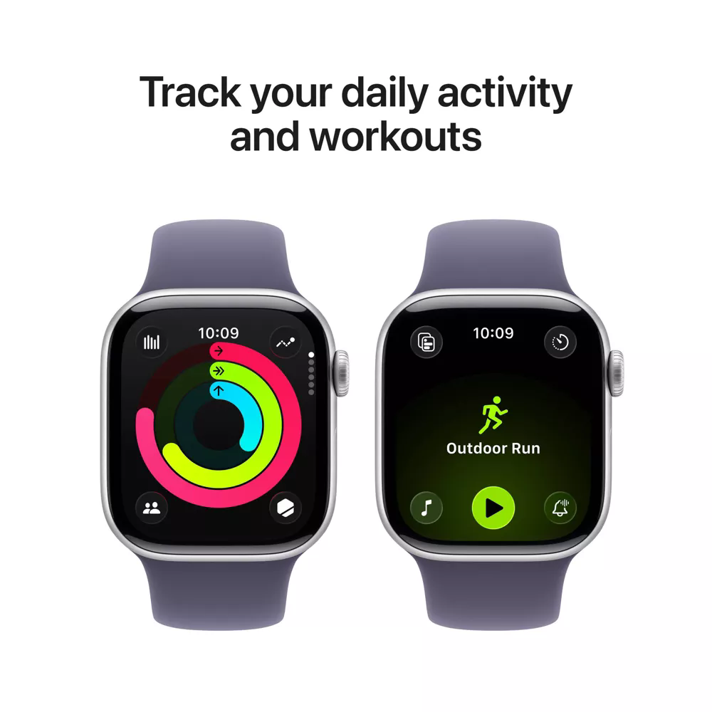 Apple Watch Series 11 42mm Silver Aluminum Case with Purple Fog Sport Band