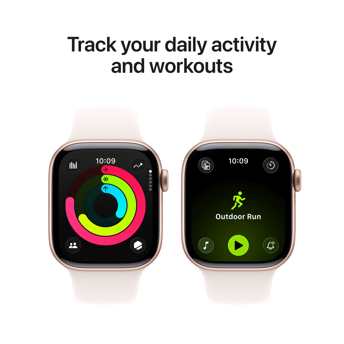 Apple Watch Series 11 42mm Rose Gold Aluminum Case with Light Blush Sport Band