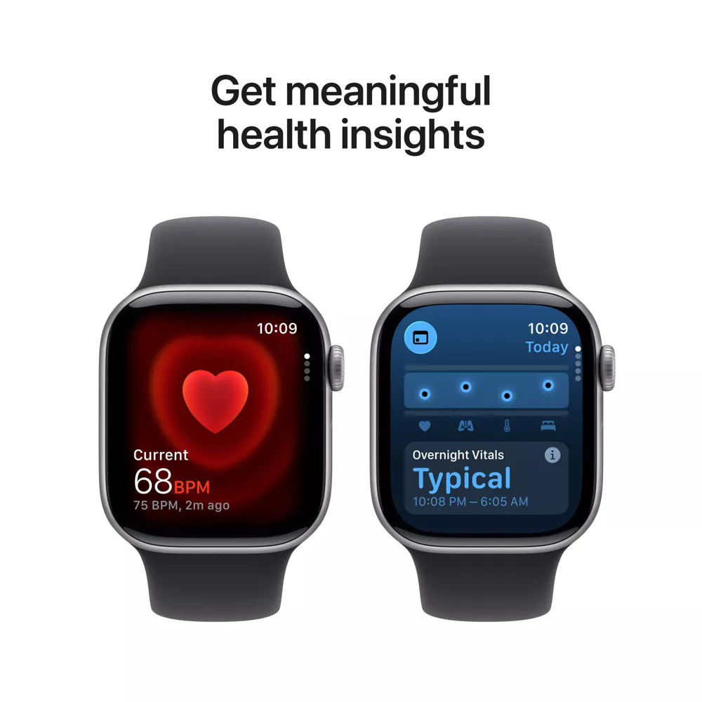 Apple Watch Series 11 42mm Space Gray Aluminum Case with Black Sport Band