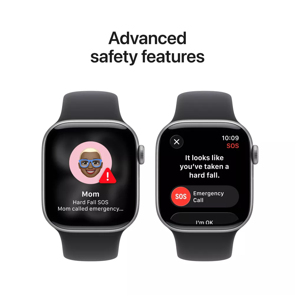 Apple Watch Series 11 42mm Space Gray Aluminum Case with Black Sport Band