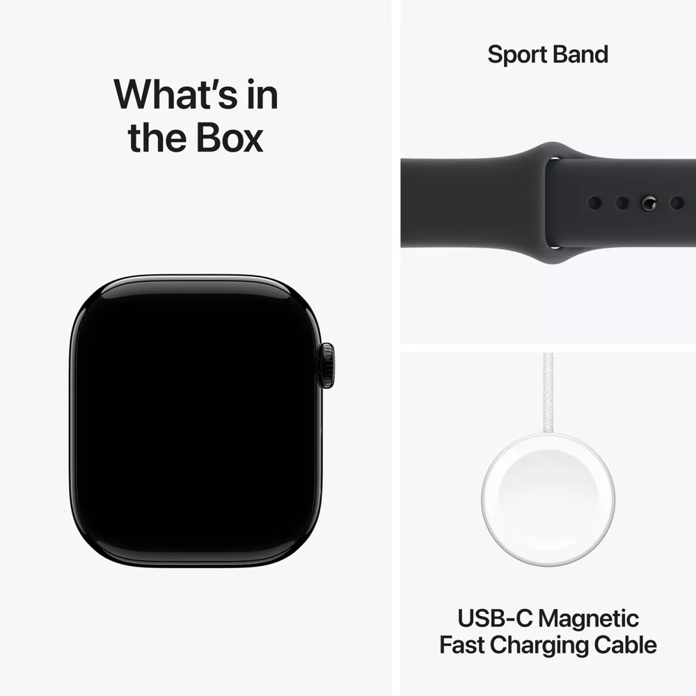 Apple Watch Series 11  46mm Jet Black Aluminum Case with Black Sport Band