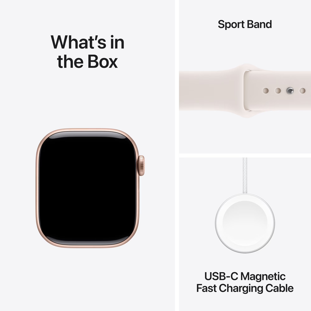 Apple Watch Series 11 42mm Rose Gold Aluminum Case with Light Blush Sport Band