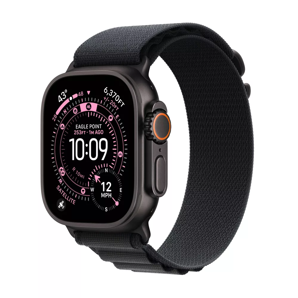 Apple Watch Ultra 3 49mm Black Titanium Case with Black Alpine Loop