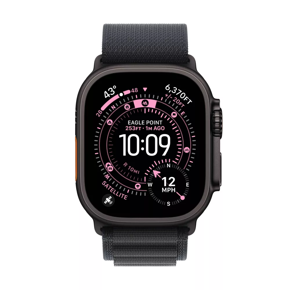 Apple Watch Ultra 3 49mm Black Titanium Case with Black Alpine Loop