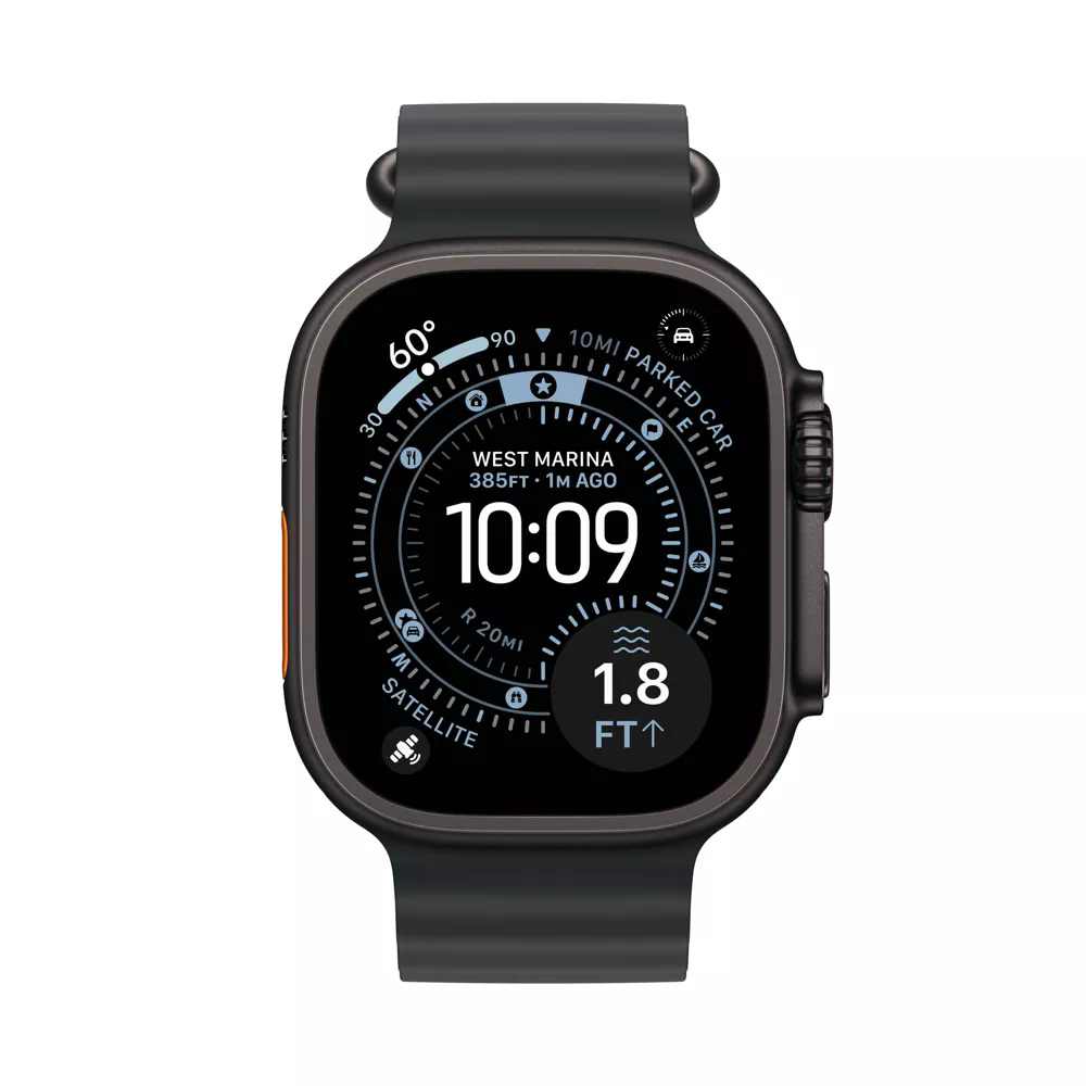 Apple Watch Ultra 3 49mm Black Titanium Case with Black Ocean Band